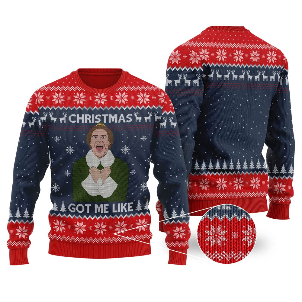 Crazy Elf Christmas Got Me Like Ugly Sweater Comfortable Holiday Sweater for Chilly Nights