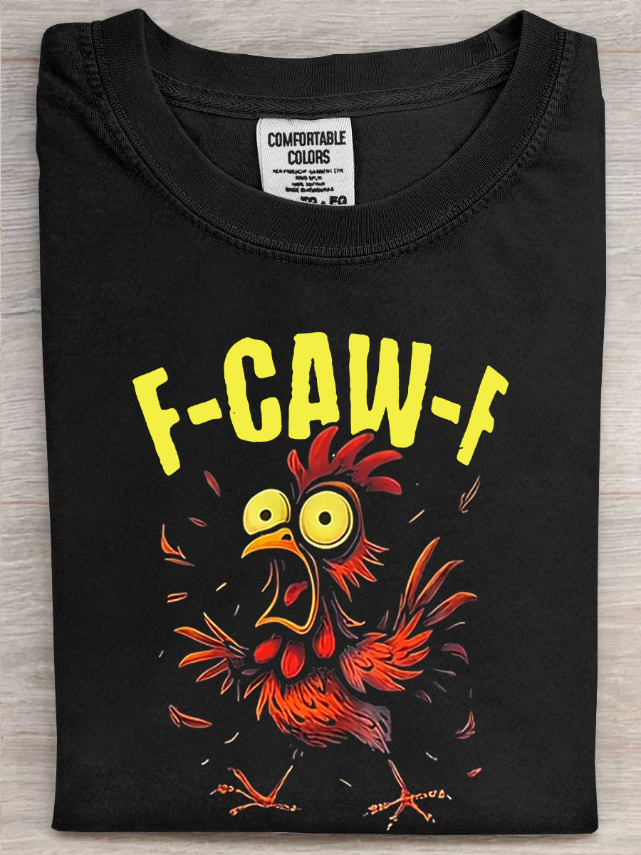 Crazy Rooster Fcawf T-Shirt Screaming Rooster Meme Sarcastic Gifts For Her