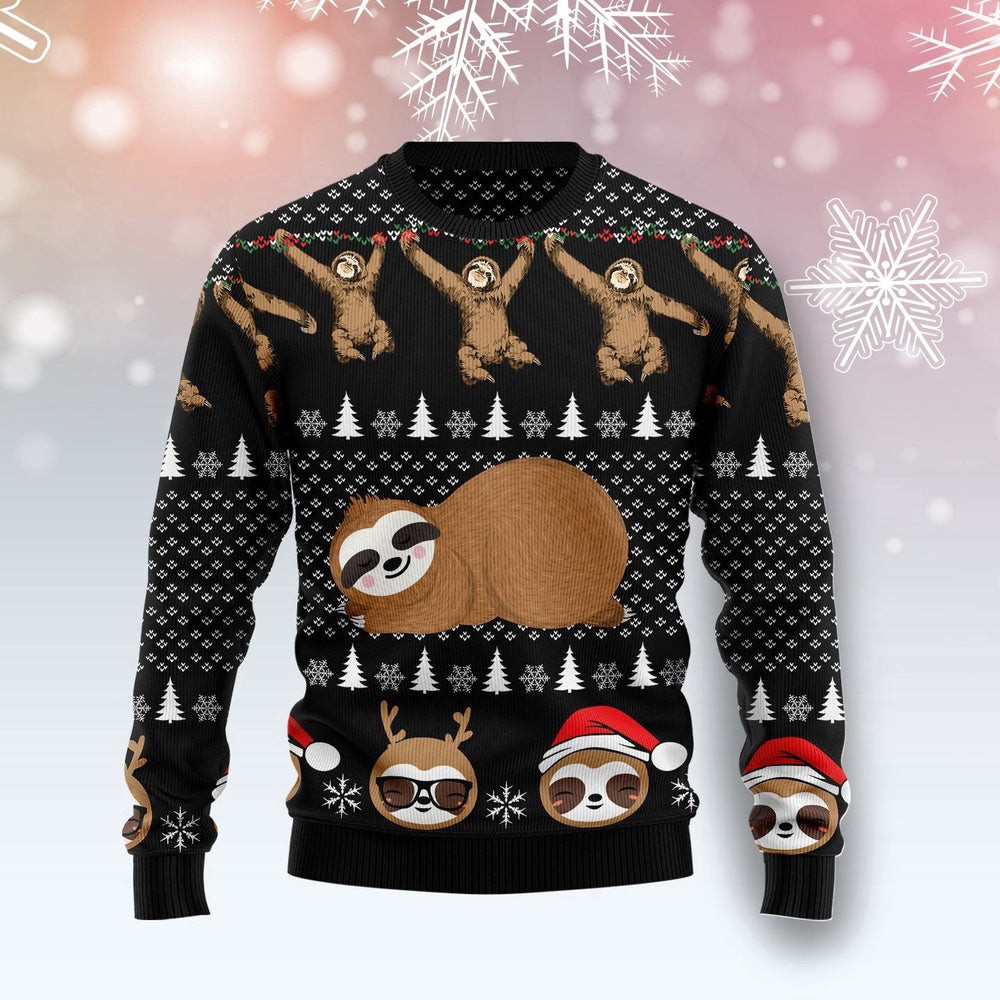 Crazy Sloth Ugly Christmas Sweater Gift For Christmas