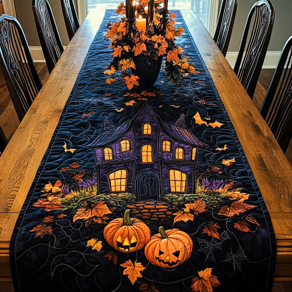 Creakwood Hall Quilted Table Runner Spooky Table Runner Dining Table Decorations