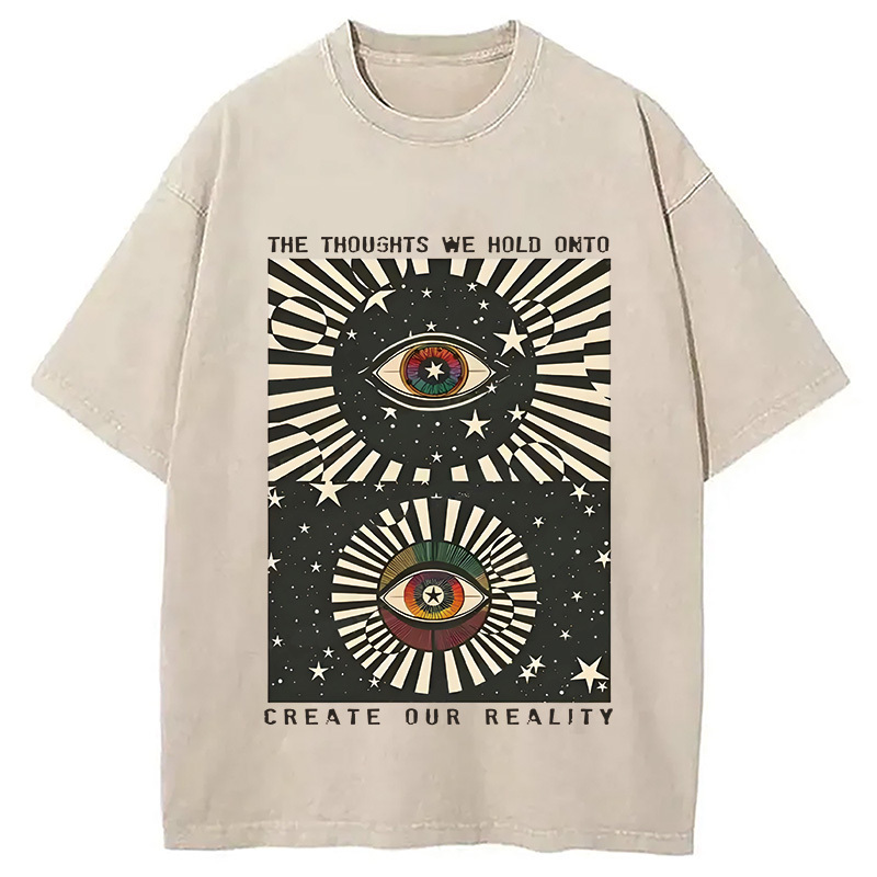 Create Our Reality Washed T-Shirt Retro Streetwear Graphic Top Gifts For Brother