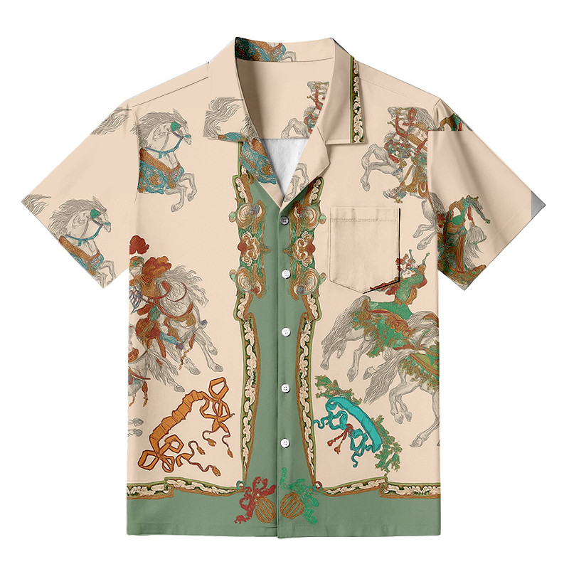 Creative Ukiyoe Pony Hawaiian Shirt Aesthetic Pattern Japanese Art Shirt Idea Gifts