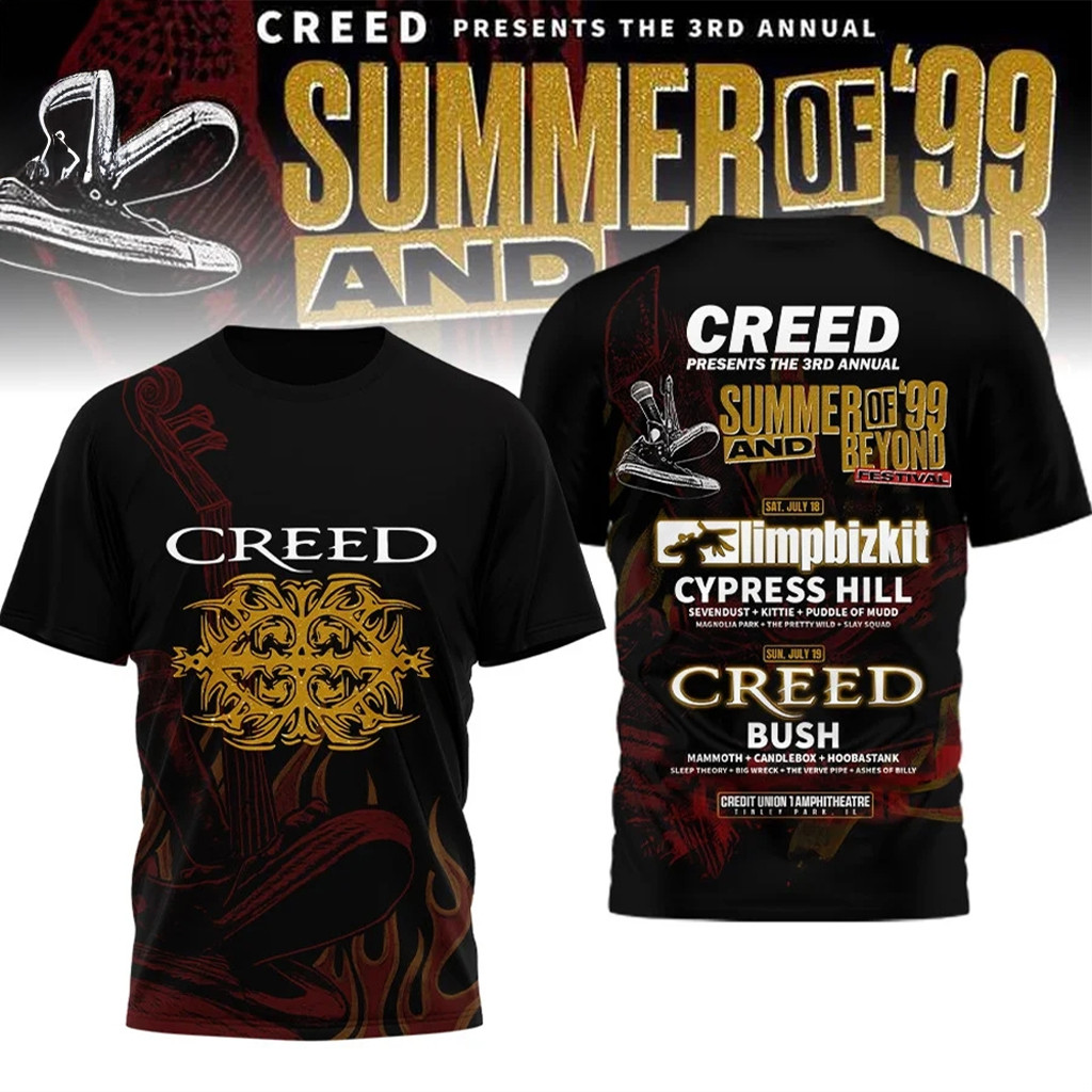 Creed Summer Of 99 And Beyond Festival Shirt Creed Merch Gifts For Rock Music Lovers