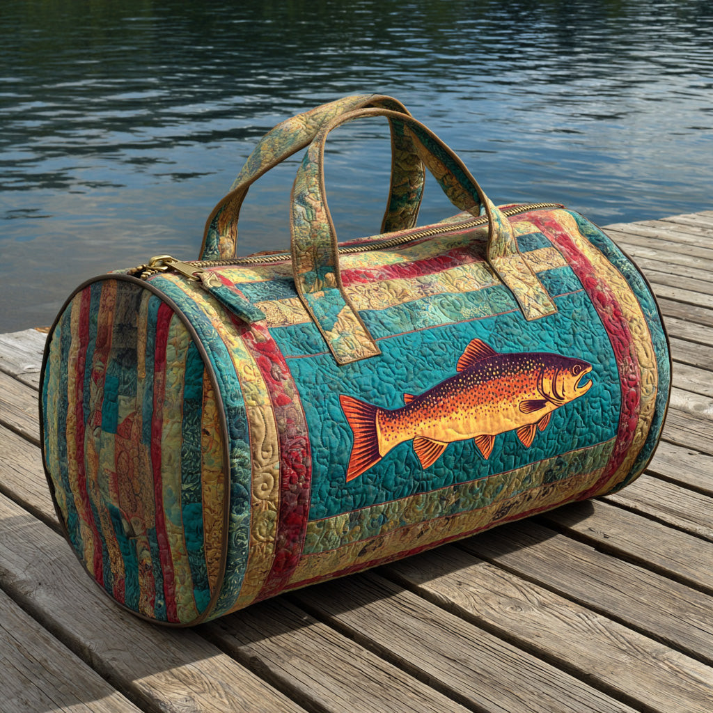 Creekside Gear Quilted Duffle Bag Fishing Nature Travel Bag Best Gift For Fishing Lovers Camping Outdoor