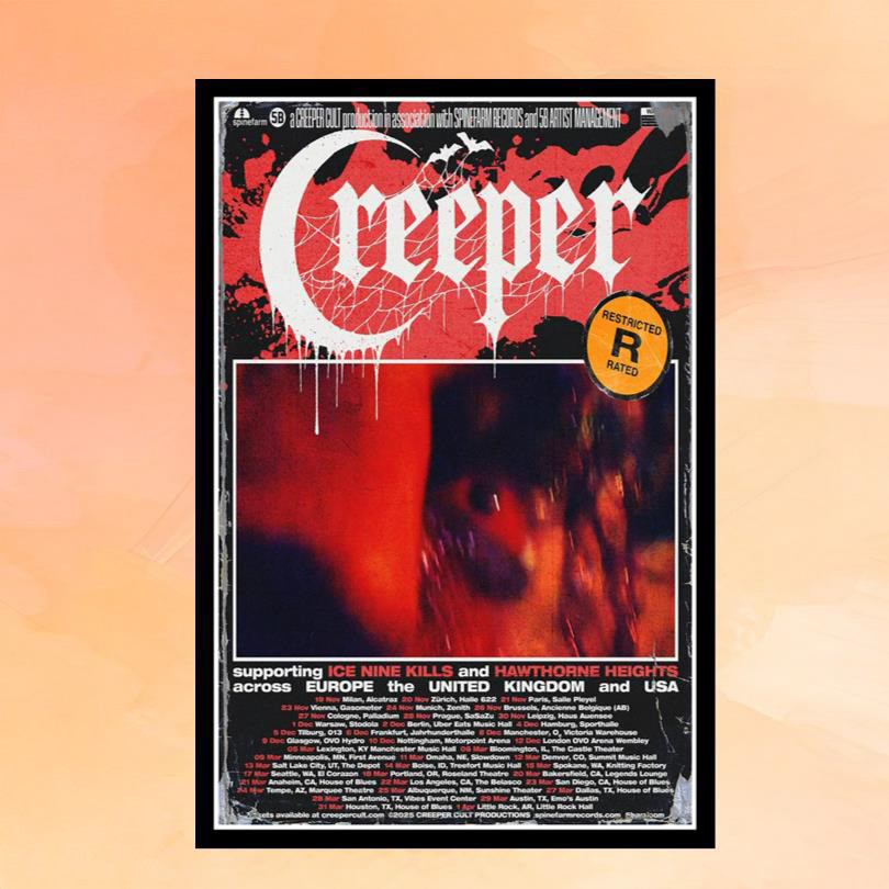 Creeper Merch Europe UK USA Tour 2025 2026 Poster Home Decor Gift For Rock Lover