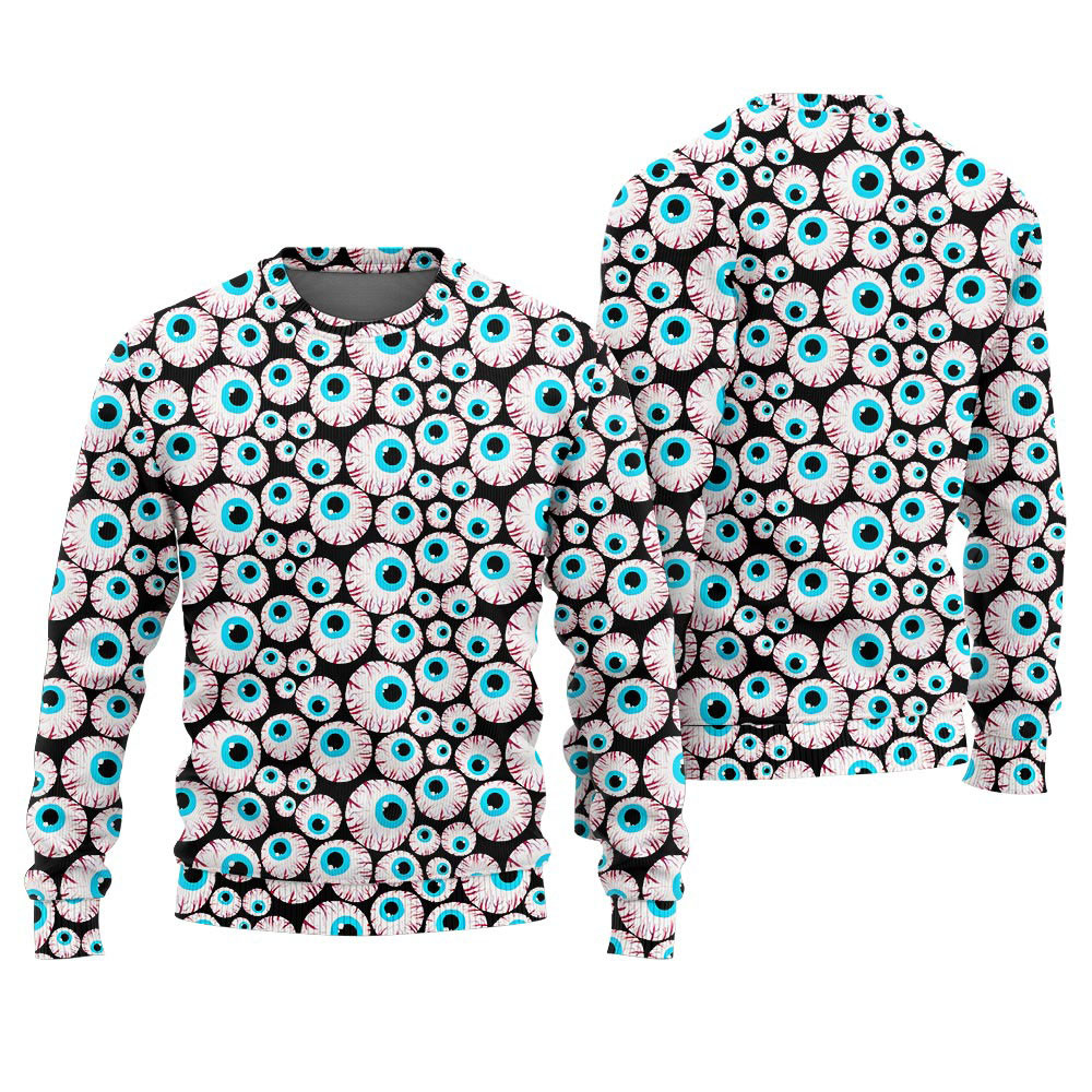 Creepy Eyeballs Ugly Christmas Sweater Special Merch Gift Idea for Festive Celebrations