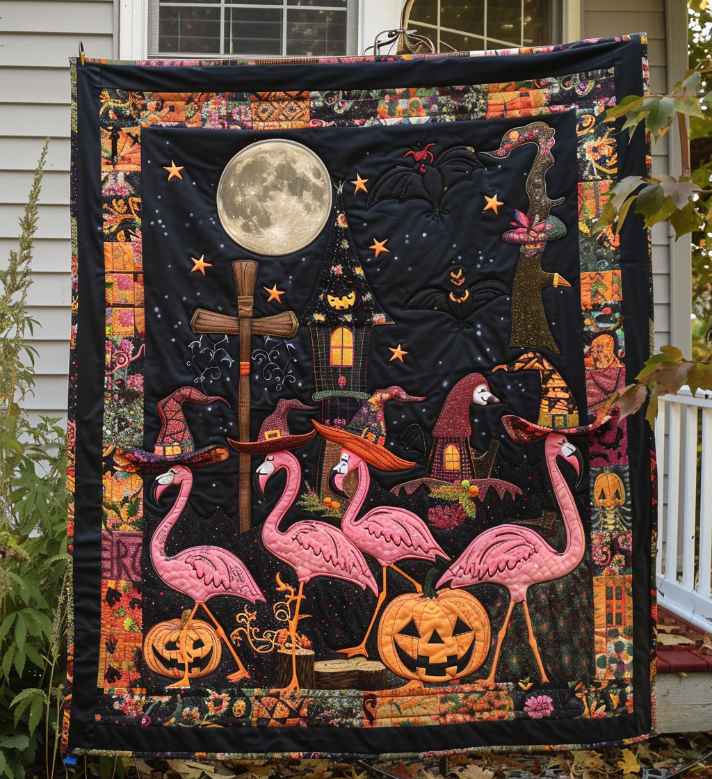 Creepy Flamingos Quilted Blanket Flamingo Gifts For Ladies