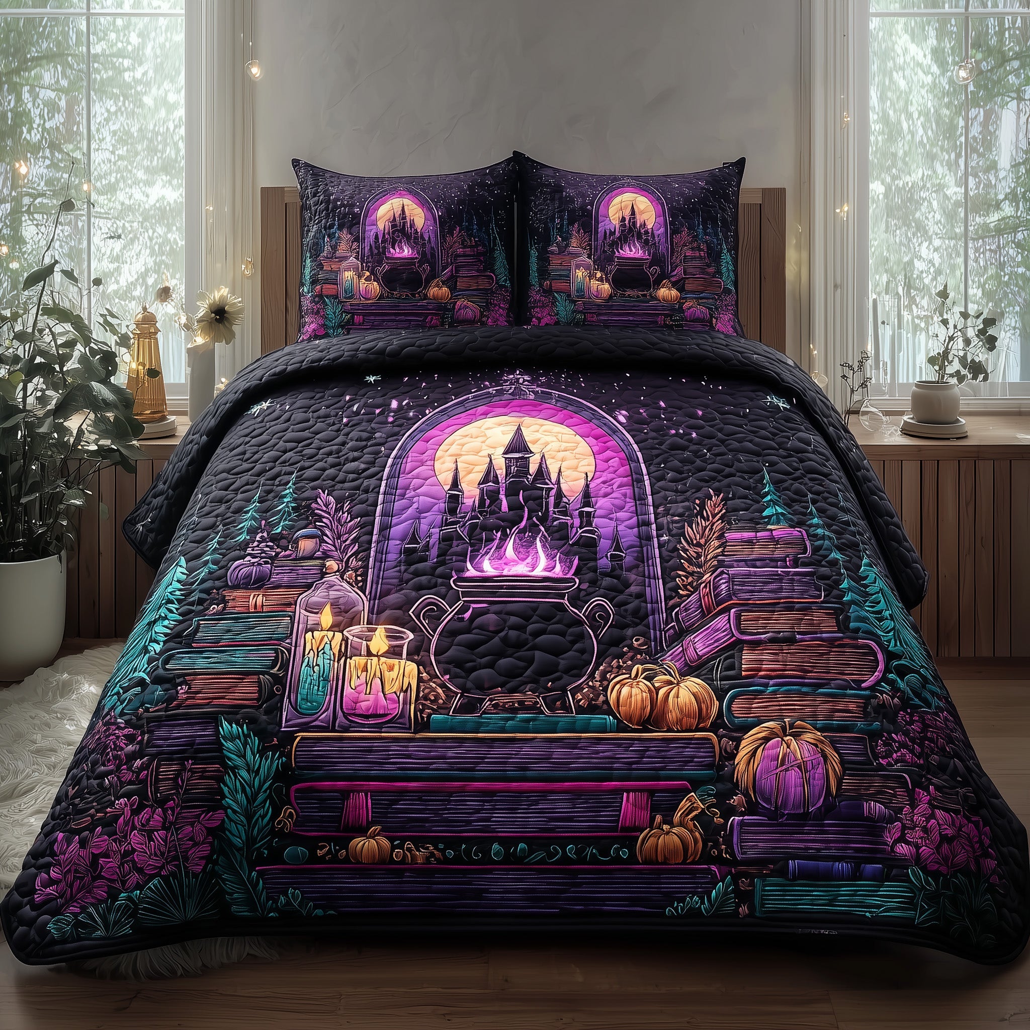 Creepy Halloween Quilted Bedding Set Anniversary Gift