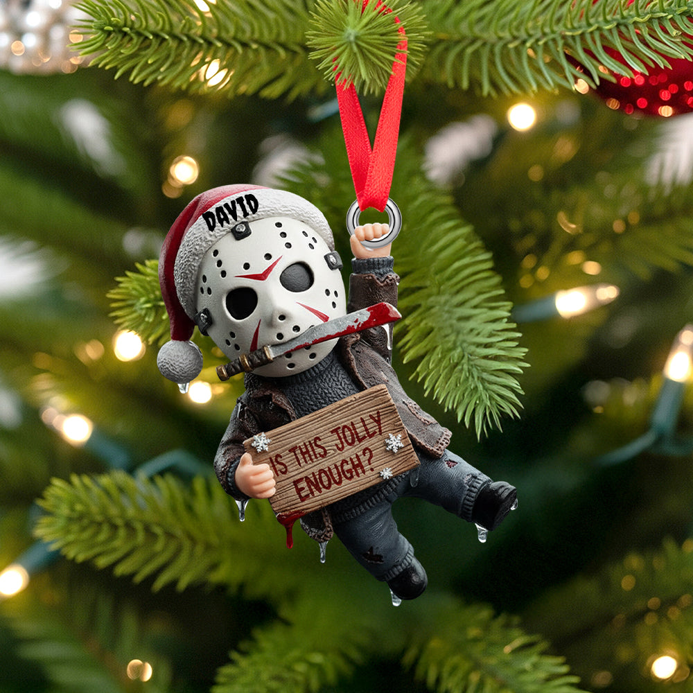 Creepy Jolly Christmas Ornament, Personalized Gifts For Horror Fans - Family Christmas Ornament Gift