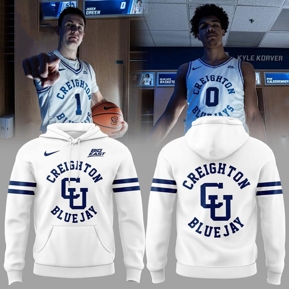 Creighton Bluejays Alumni Day Uniform White Hoodie Basketball Enthusiast Gifts