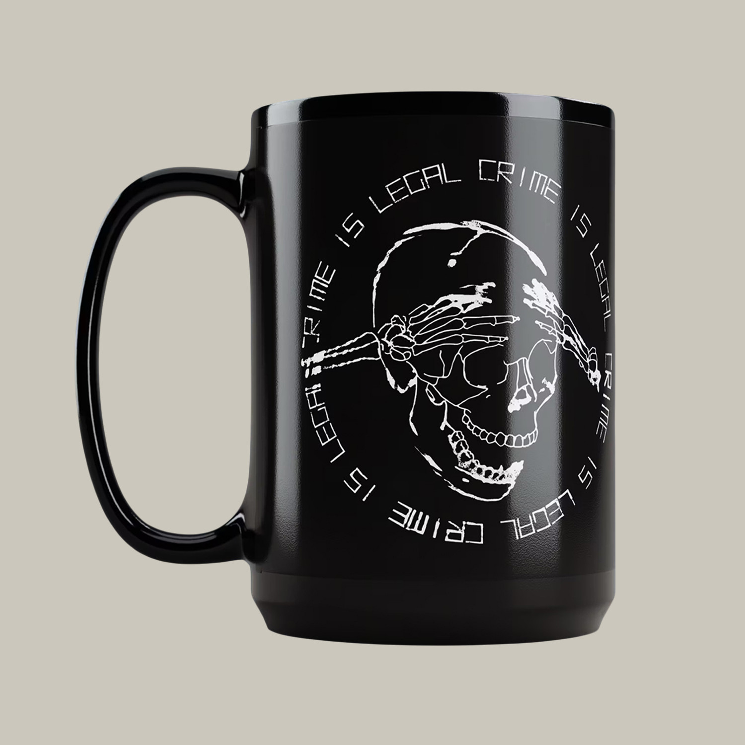 Crime Is Legal Funny Meme Mug Funny Skull Design Cup Sarcastic Gifts For Father