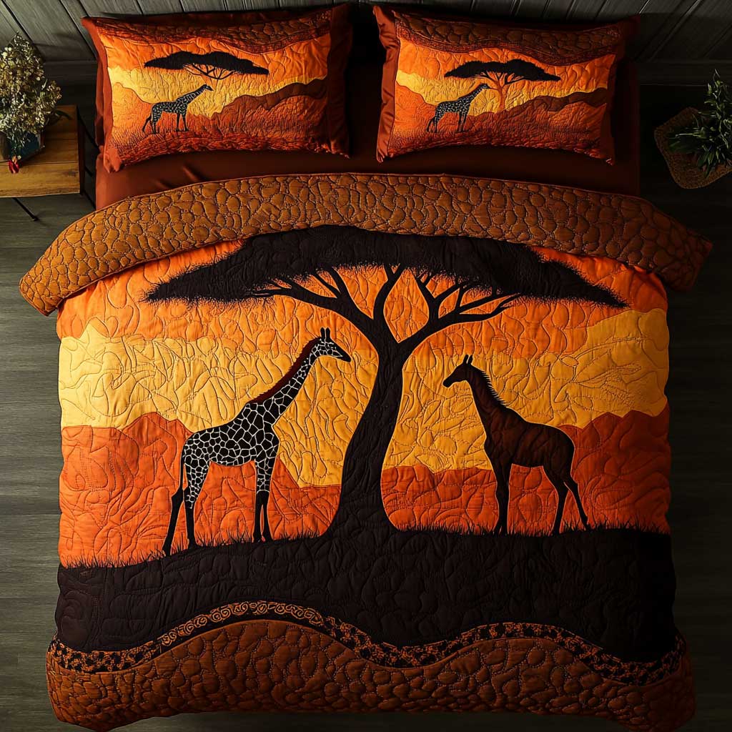 Crimson African Safari Quilted Bedding Set Duvet Cover Bedspread Best Gift Ideas For Mom