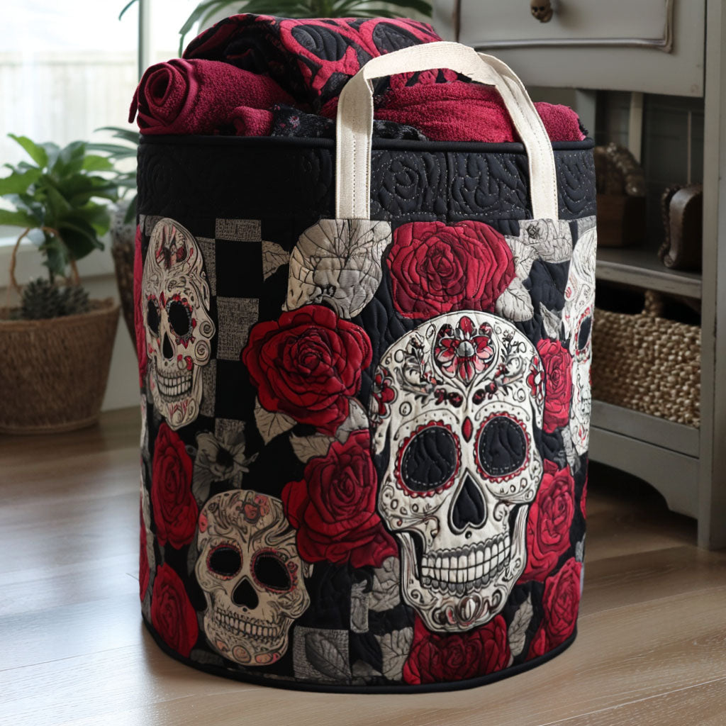 Crimson Cranium Quilted Laundry Basket Mother's Day Merch Gift