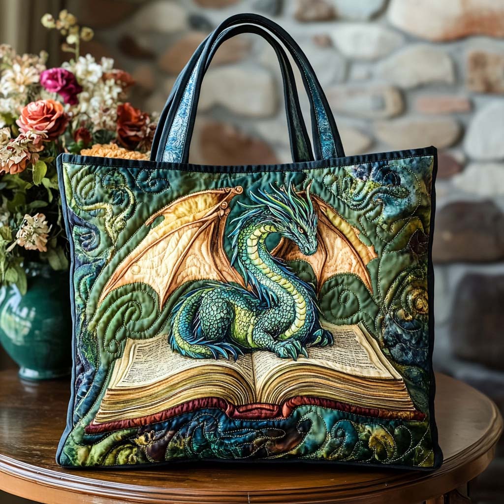 Crimson Dragon Dance Quilted Tote Bag Dragonfly Gifts For Mom