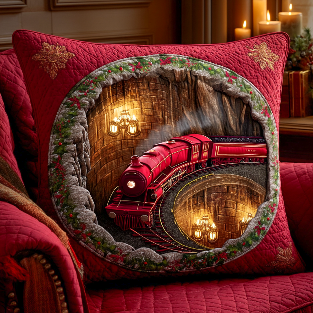 Crimson Express Quilted Pillow Case Holiday Throw Pillow Covers 2025 Christmas Gifts