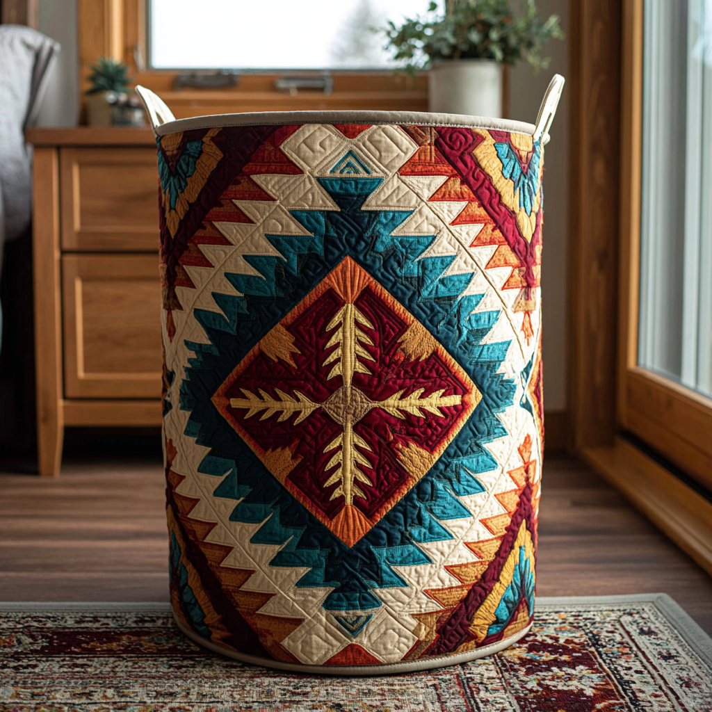 Crimson Path Quilted Laundry Basket Mother's Day Merch Gift