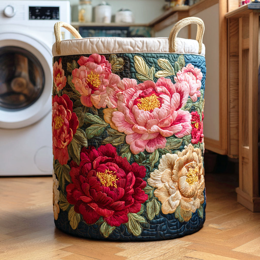 Crimson Petal Shine Quilted Laundry Basket Perfect Gift For Your House