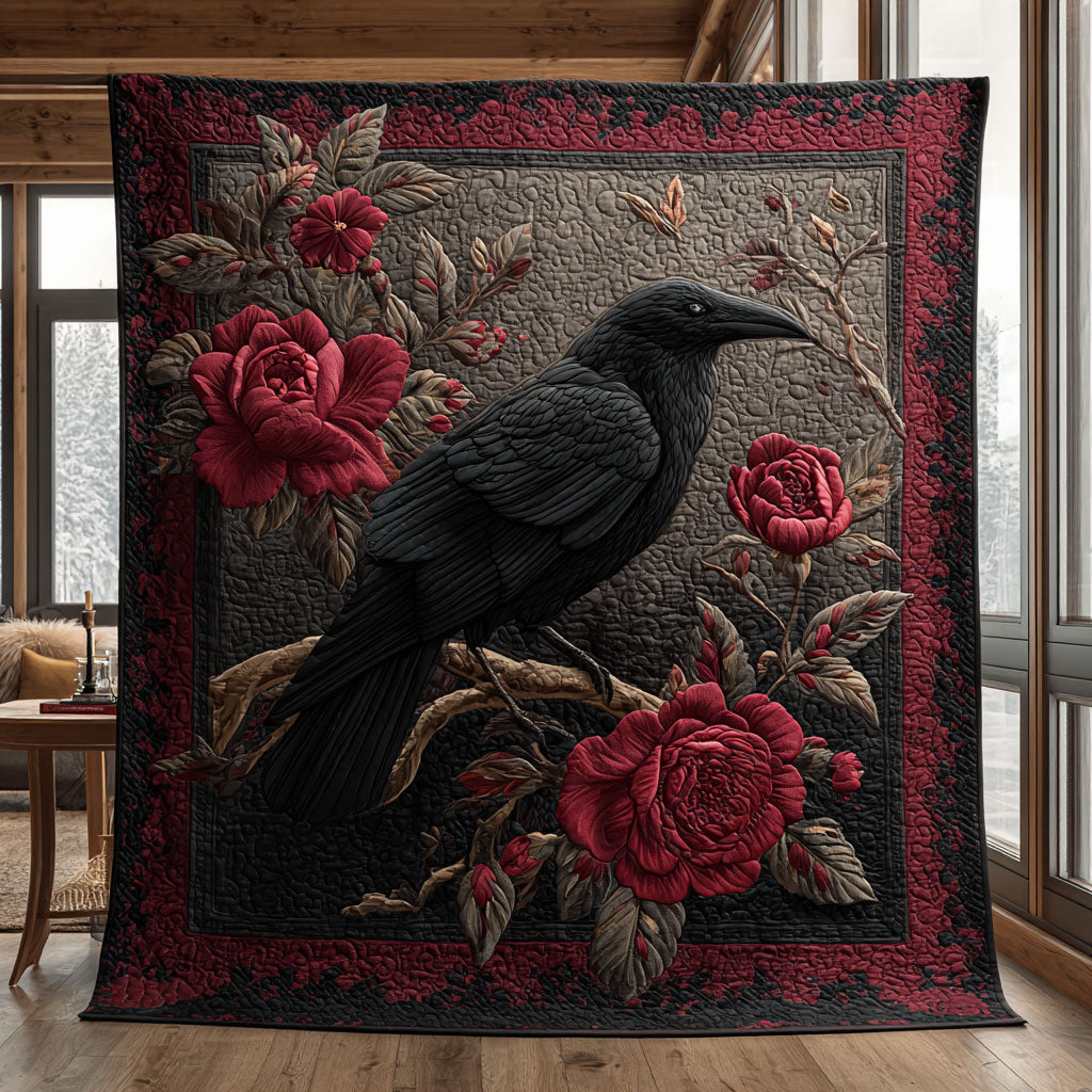 Crimson Raven Quilt Lovely Quilt Blanket Gift for Holiday Celebrations