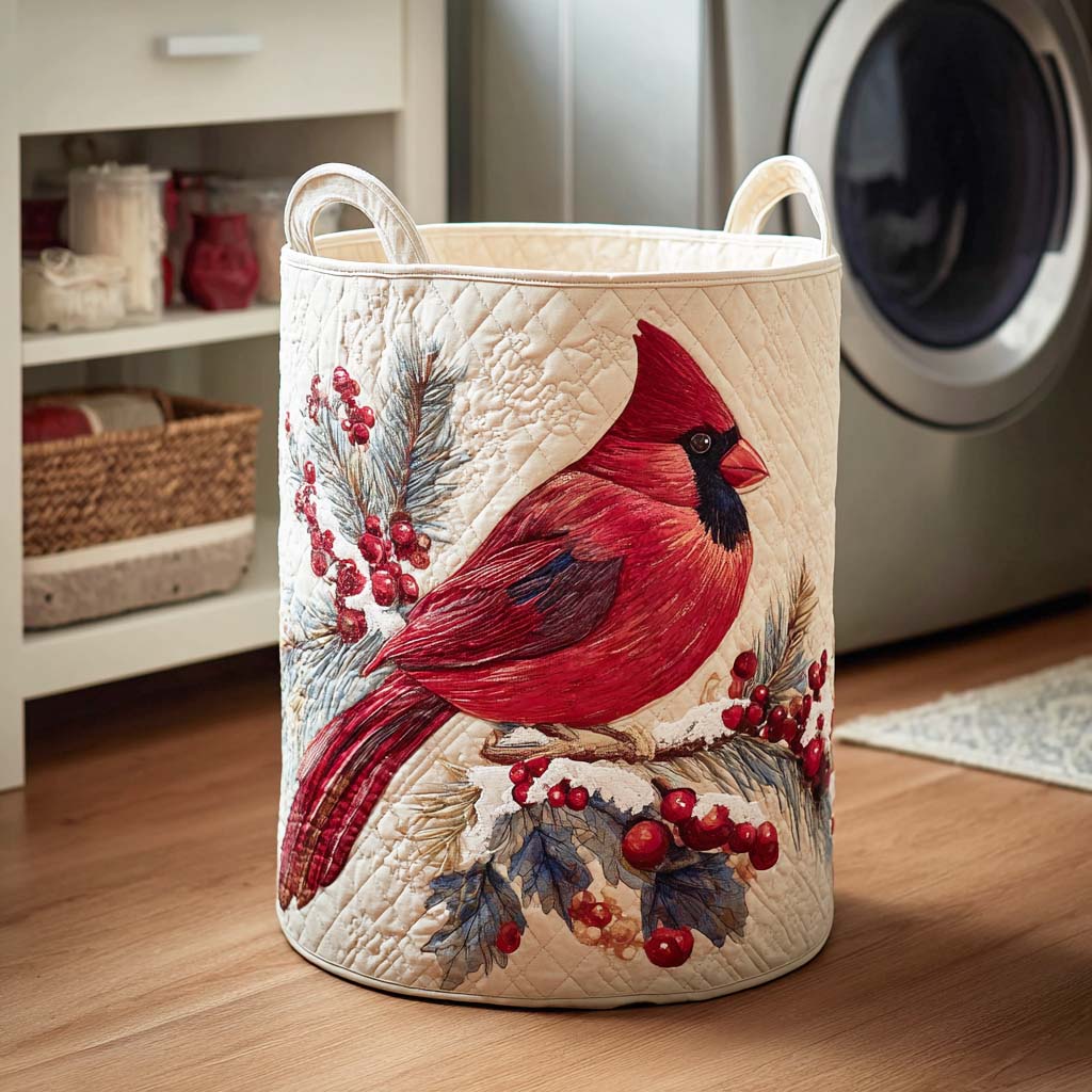 Crimson Wing Quilted Laundry Basket Father's Day Merch Gift