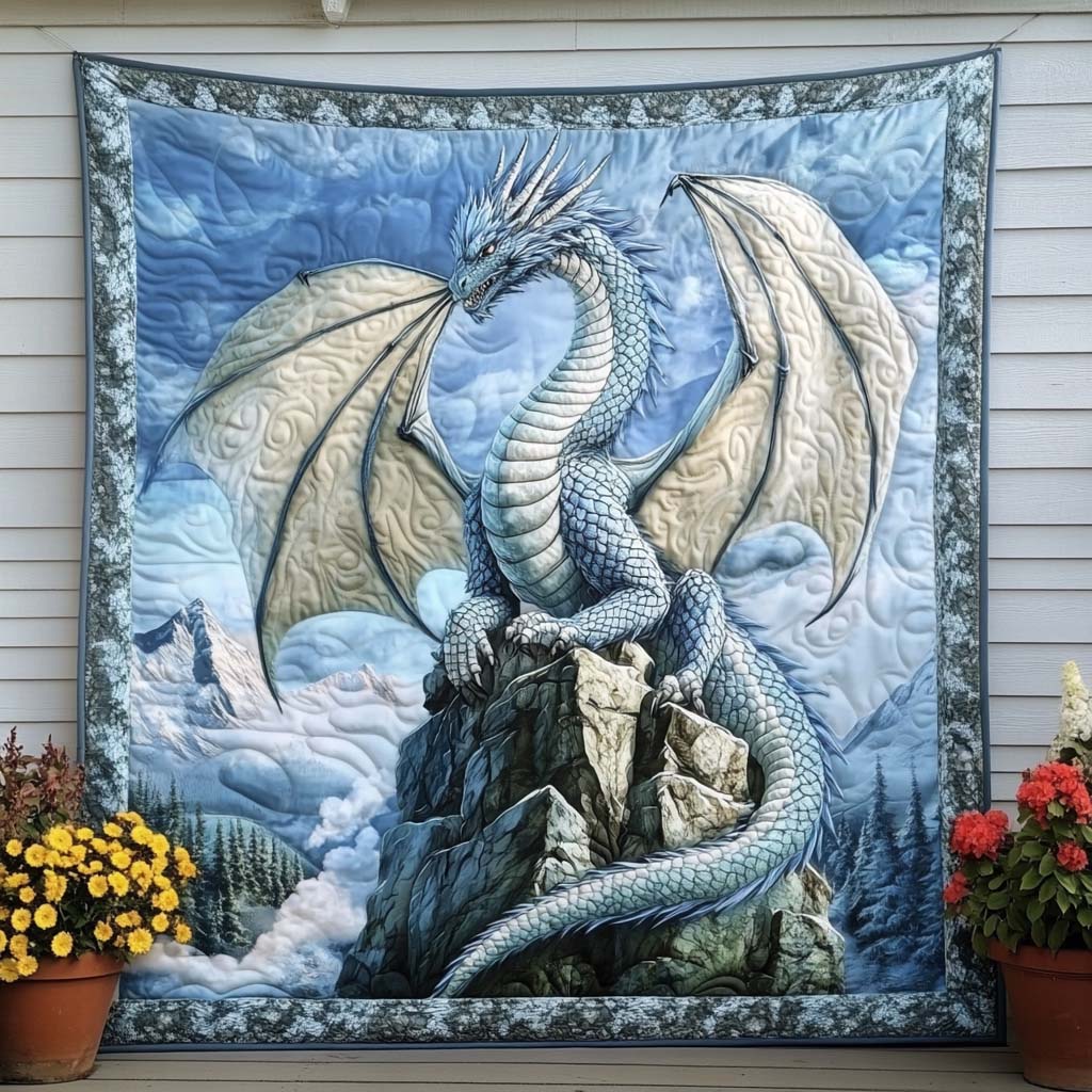 Crimson Wings Quilted Blanket Christmas Bedroom Decor Dragon Related Gifts