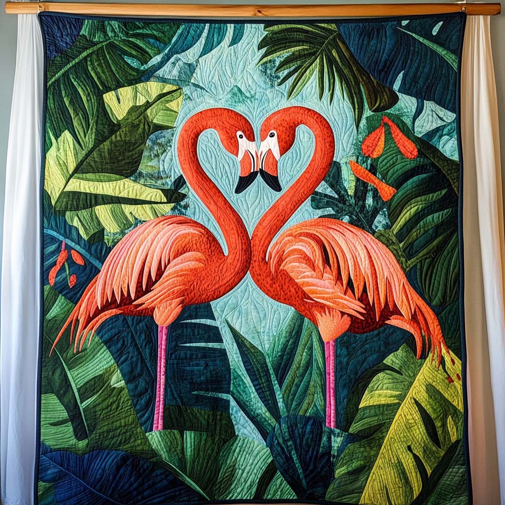 Crimson Wings Quilted Blanket Flamingo Christmas Presents