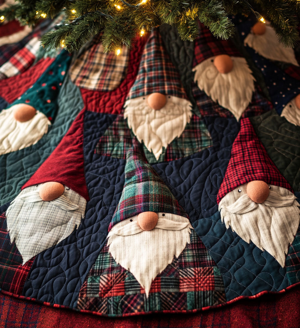 Crisp Eve Quilted Christmas Tree Skirt Holiday Party Decor for Home Under-Tree Christmas Decor