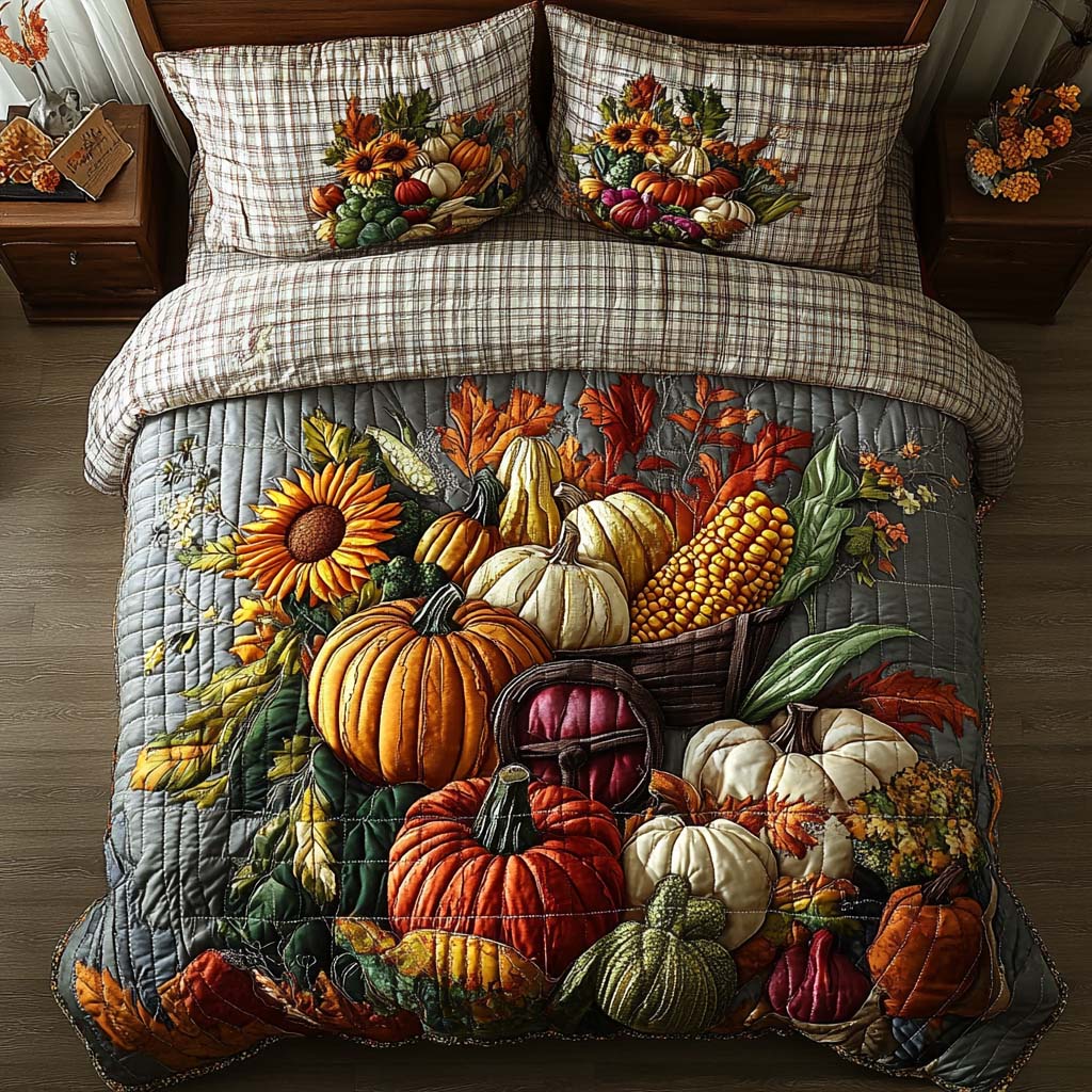Crisp Harvest Breeze Quilted Bedding Set Bedroom Decor Ideas Fall Gift Items