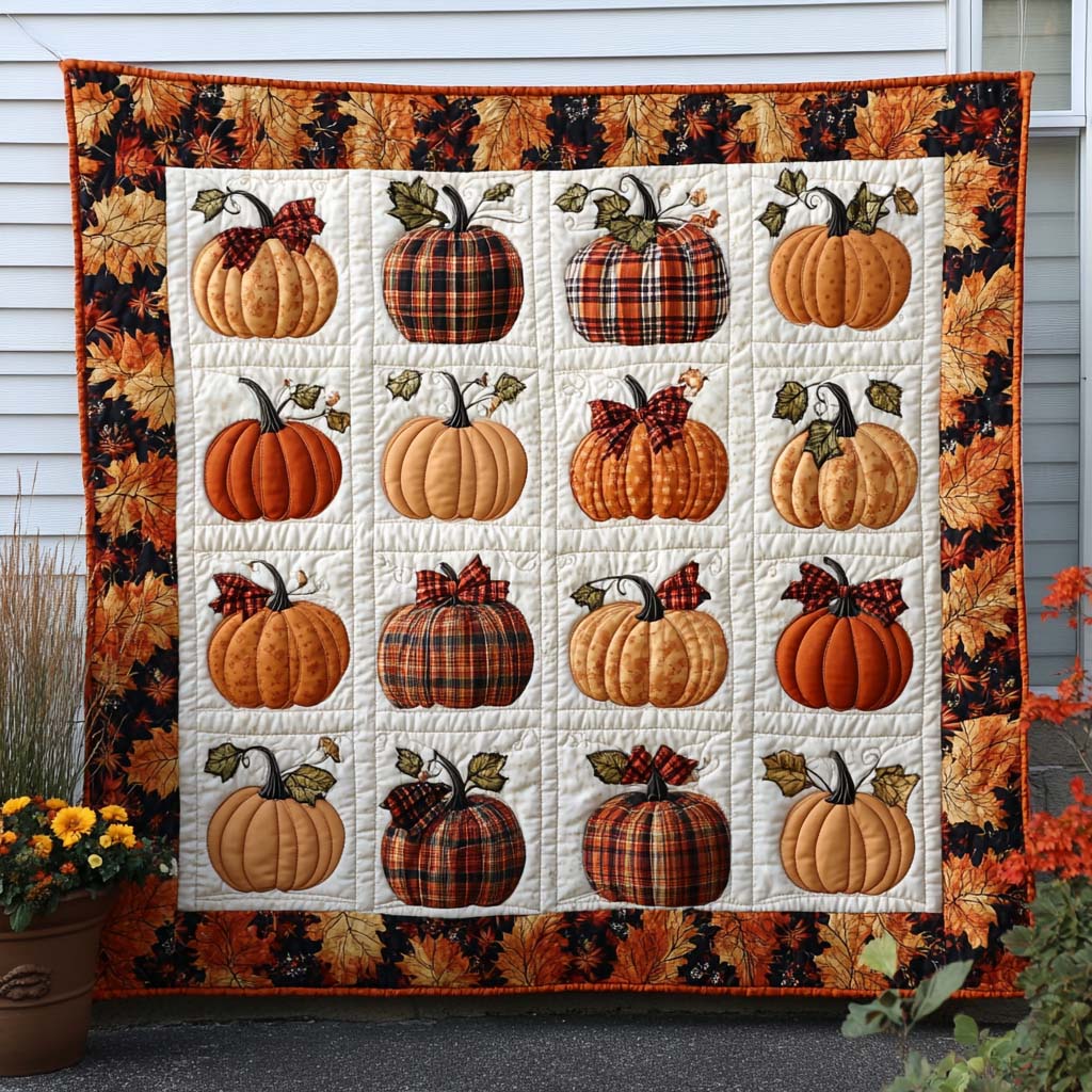 Crisp Pumpkin Air Quilted Blanket Cute Fall Throw Blankets Beach Related Gift Ideas