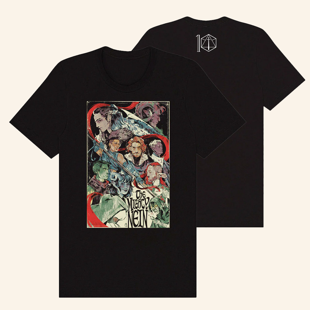 Critrole Merch The Mighty Nein Vintage Poster T-Shirt Christmas Present For Dad Critrole Merch The Mighty Nein Vintage Poster T-Shirt Christmas Present For Dad