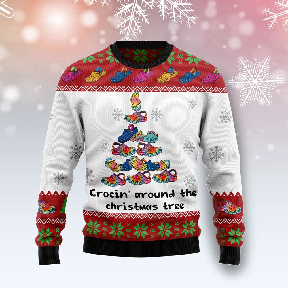 Crocin' Around The Christmas Unisex Womens Mens Ugly Christmas Holiday Sweater Gifts Gift For Christmas