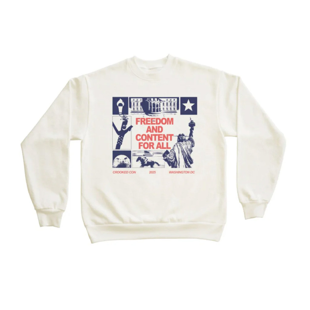 Crooked Merch Freedom And Content For All Crewneck Sweatshirt Xmas Gifts For Friends