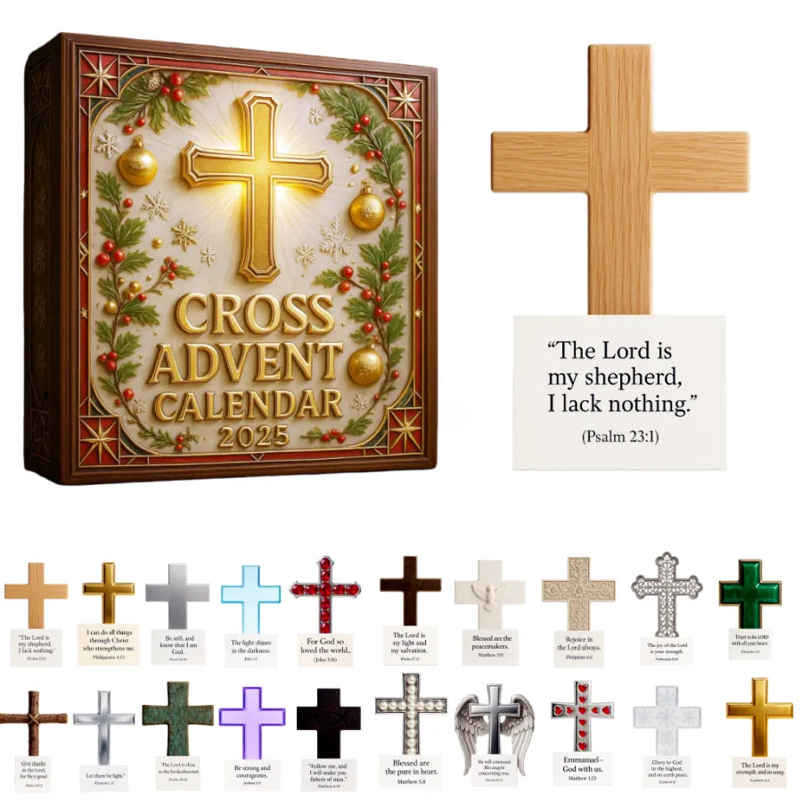 Cross Advent Calendar 2025 Bible Book 24 Days Until Christmas Religious Xmas Gifts