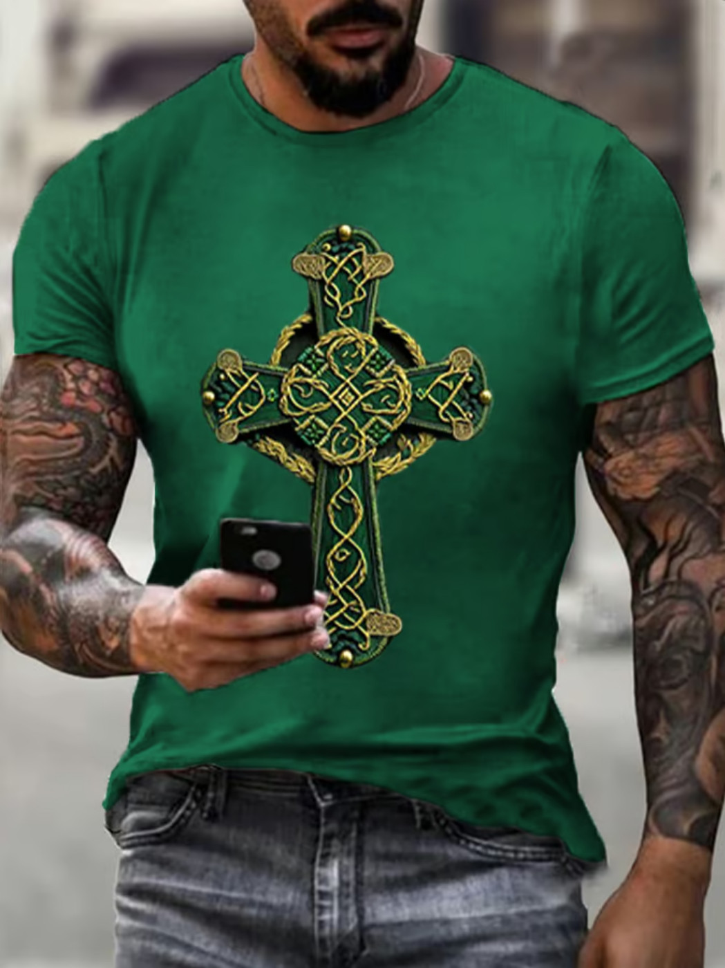 Cross Celtic Irish Shirt Happy St. Patrick's Day Shamrock T-Shirt Holiday Gifts