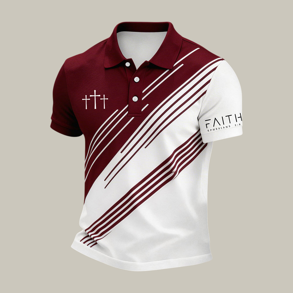 Cross Faith Ephesians Polo Shirt Faith Based Clothes Best Gift For Boyfriend