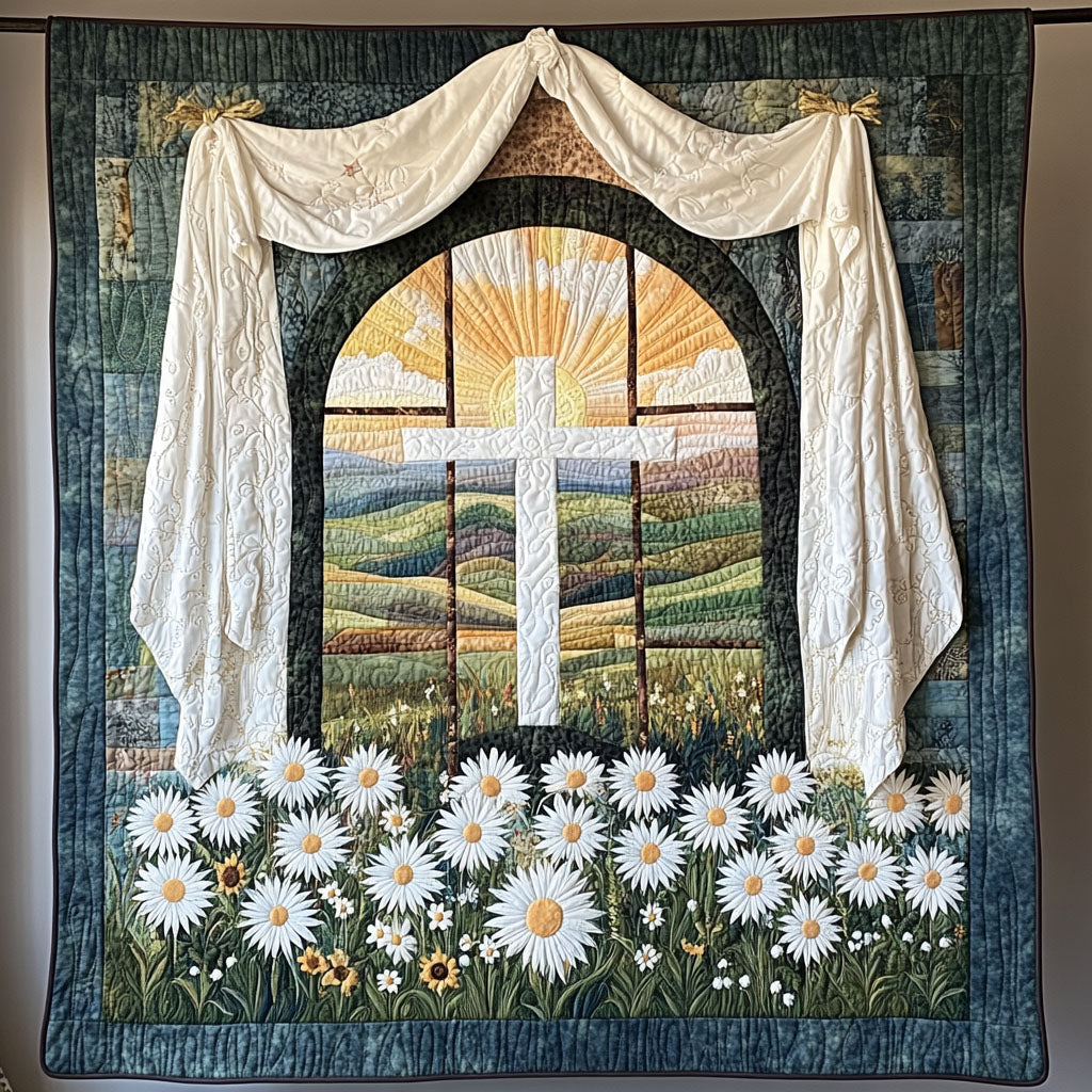 Cross of Blessings Quilted Blanket Best Throw Blanket Spiritual Gift Of Faith