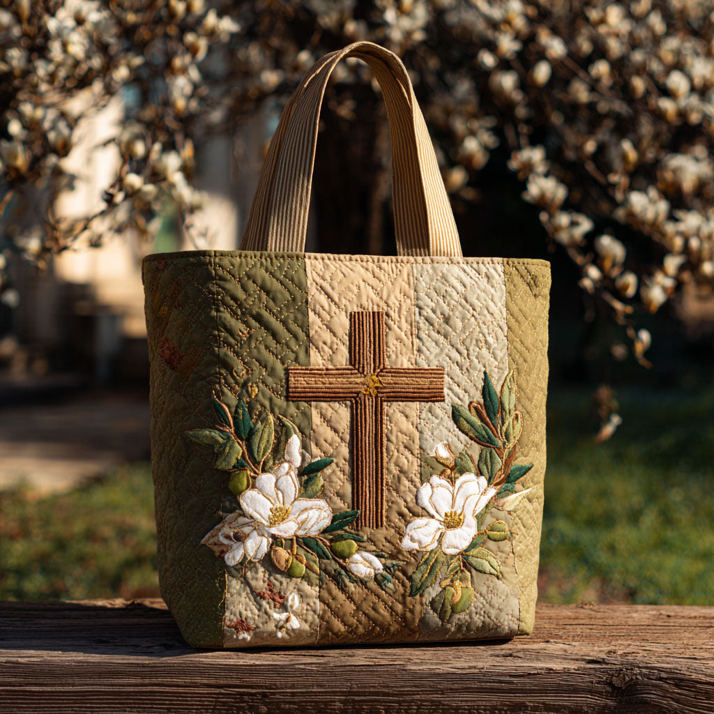 Cross of Deliverance Quilted Tote Bag Christian Christmas Gifts For Men