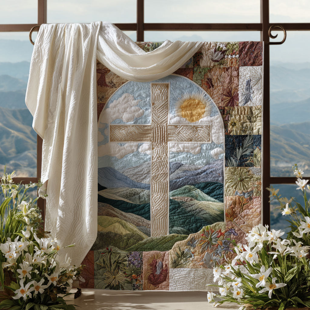 Cross of Faith Quilted Blanket Cute Throw Blanket Gifts For Women Of Faith