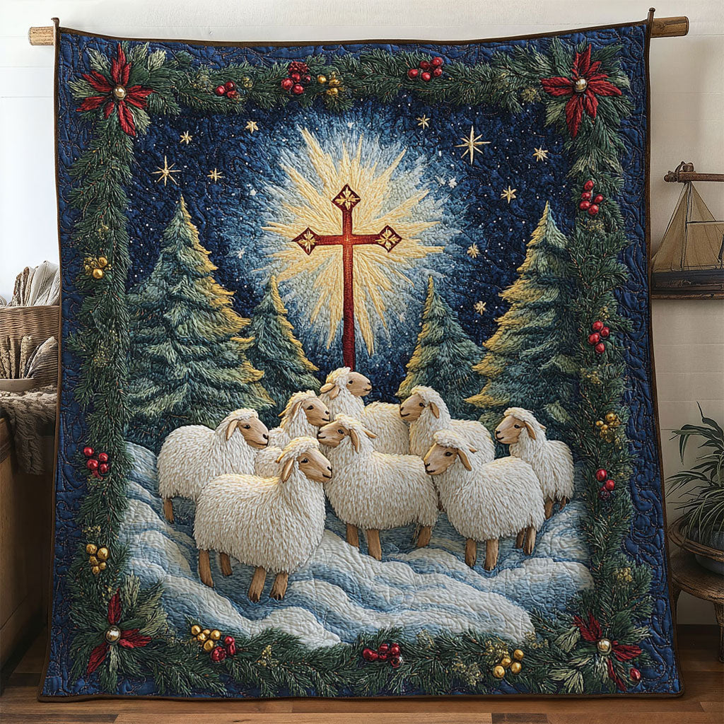 Cross Of Faith Sheep Quilt Blanket Best Blankets Xmas Presents For Sheep Farmers