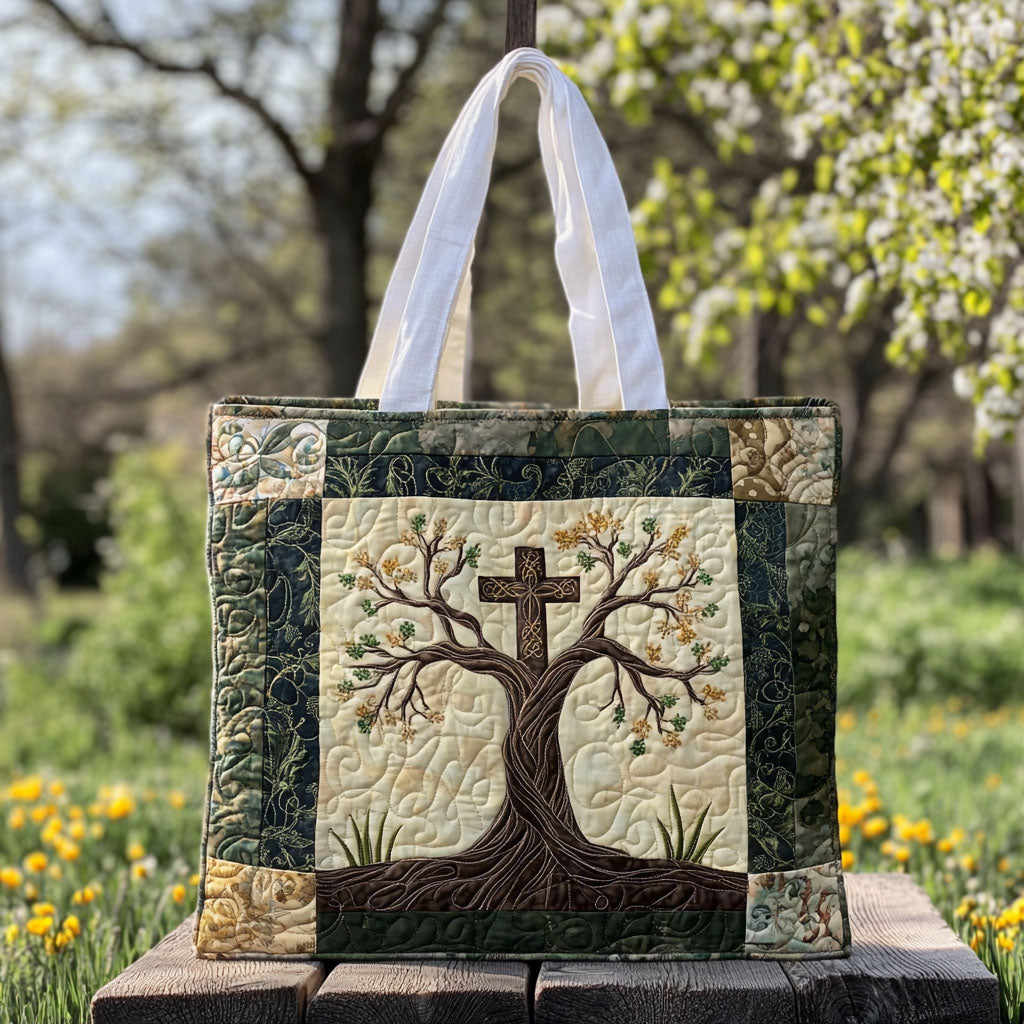 Cross of Glory Quilted Tote Bag Jesus Christmas Gifts