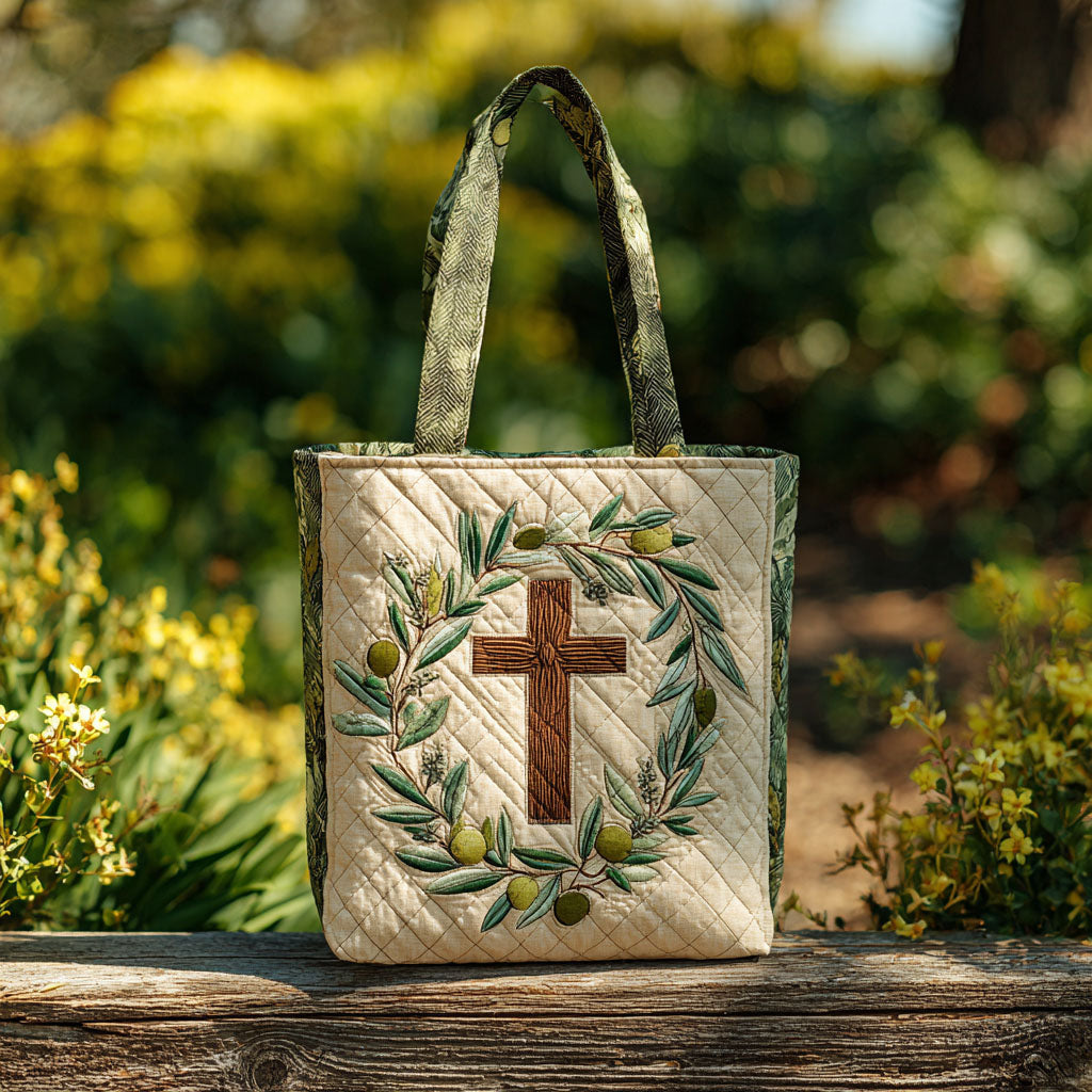 Cross of Promise Quilted Tote Bag Fathers Day Gift Idea For Church