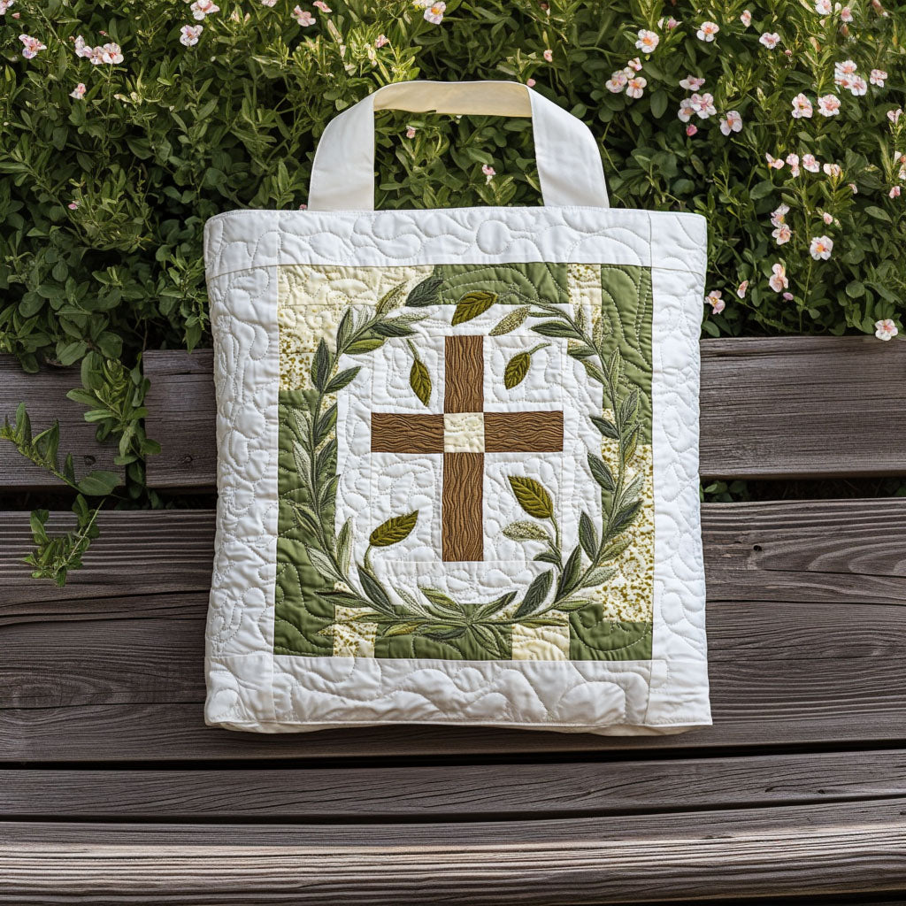 Cross of Purity Quilted Tote Bag God Daughter Gifts
