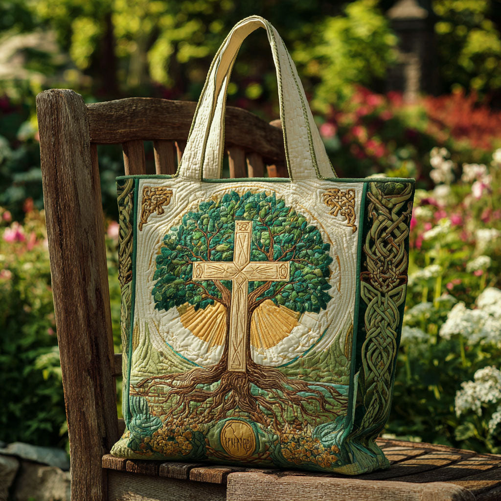 Cross of Righteousness Quilted Tote Bag Presents For Christian Friends