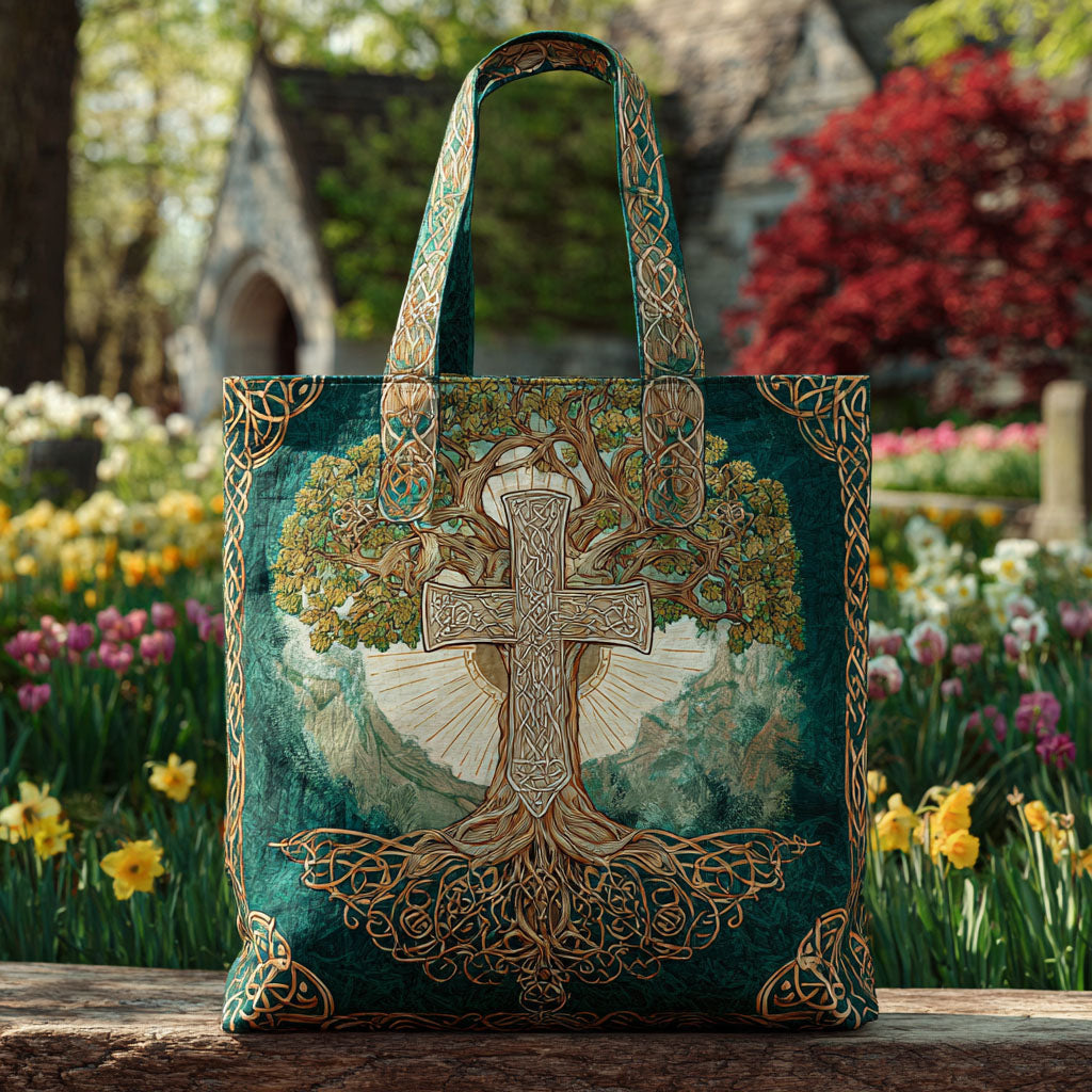 Cross of Salvation Quilted Tote Bag Christian Present Ideas