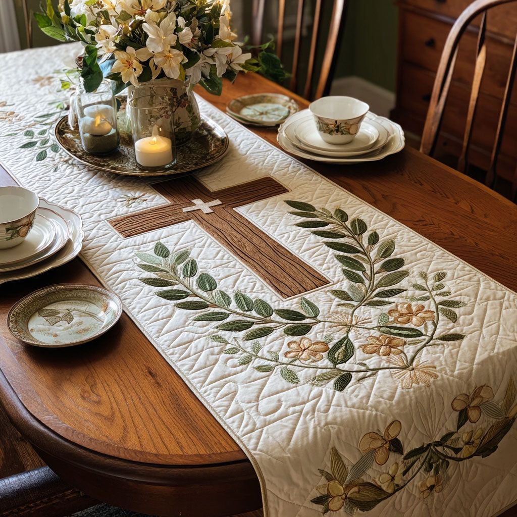 Cross of the Redeemer Quilted Table Runner Dinner Table Decorations Christmas Christian Presents For Her