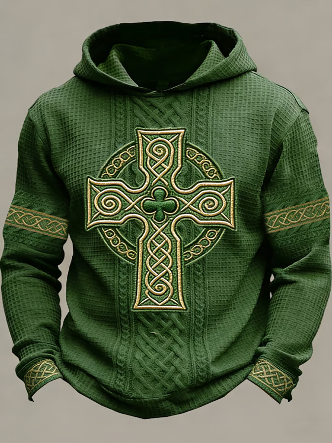 Cross Shamrock Hoodie St Patrick'S Day Men'S Apparel St Patricks Day Gift Ideas