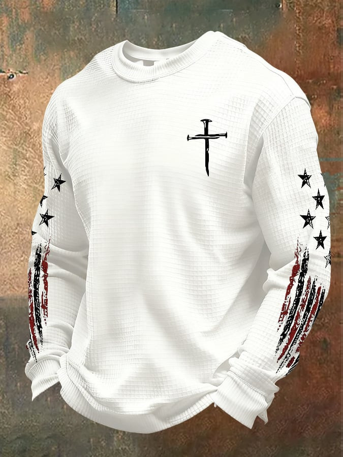 Cross USA 250th Anniversary Long Sleeve T-Shirt Faith Based Patriotic Merch Gifts For 4Th Of July