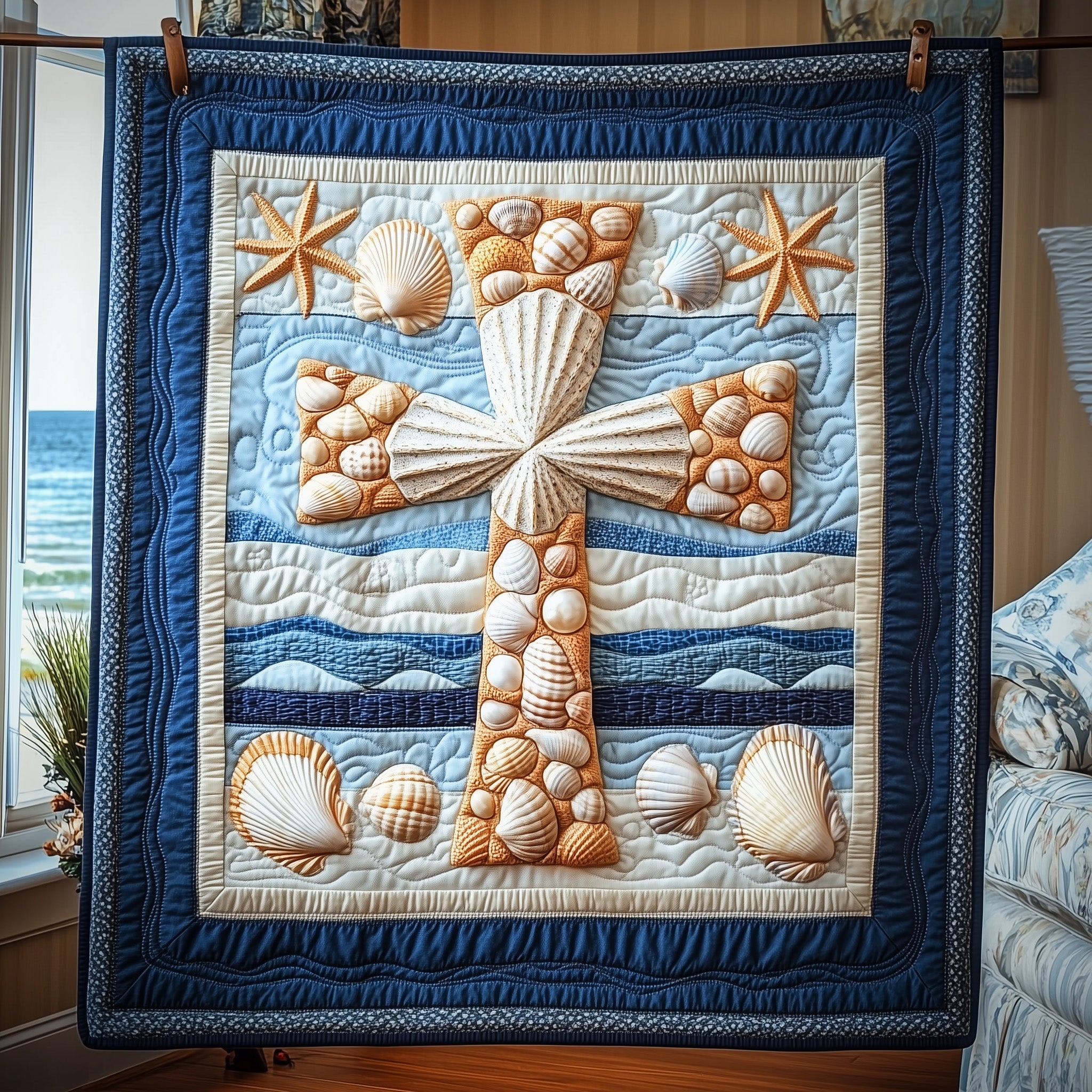 Crossing the Sea of Grace Quilted Blanket Sofa Throw BlanketChristian Christmas Gifts For Family
