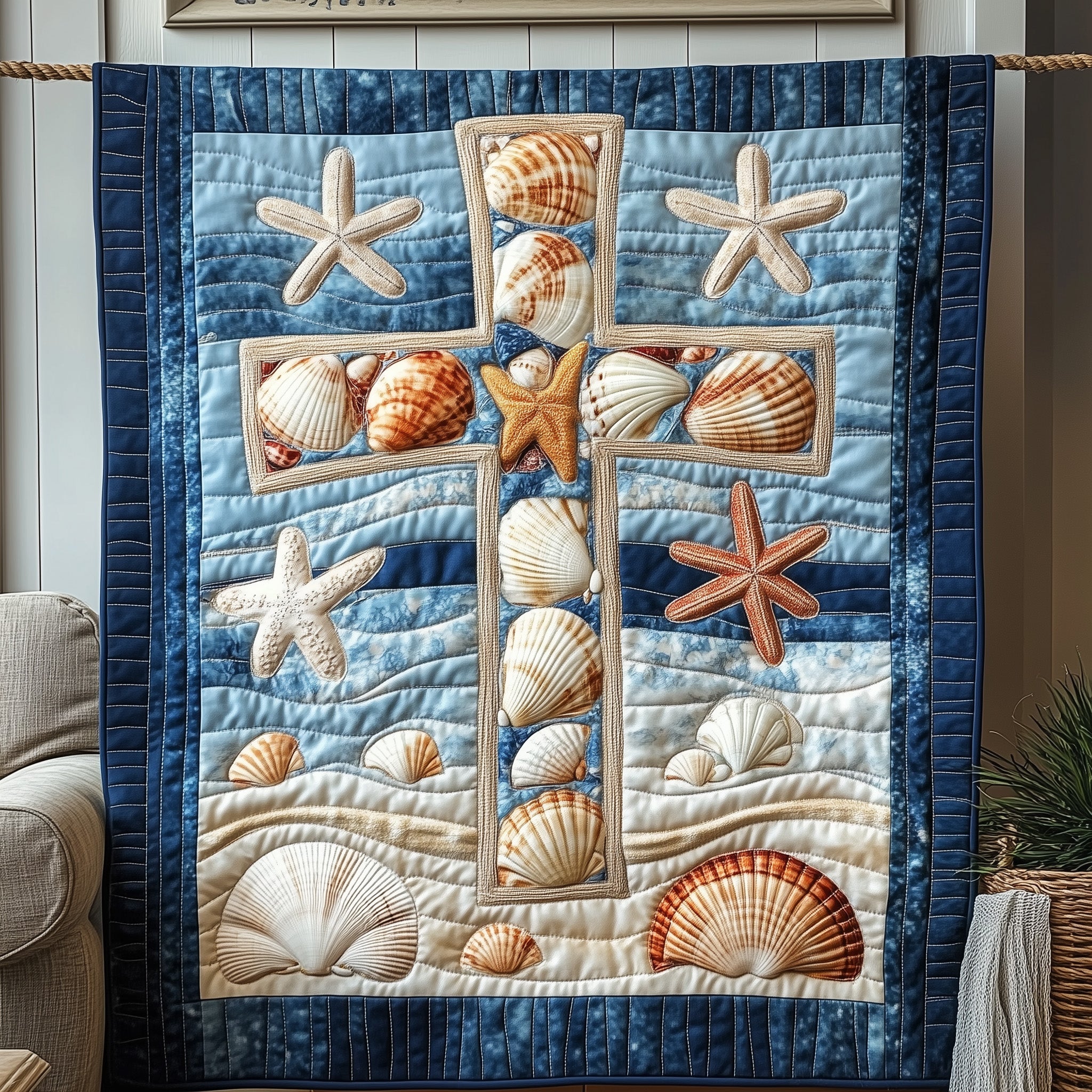 Crossing the Sea of Grace Quilted Blanket Sofa Throw BlanketChristmas Gifts For Christian Couples