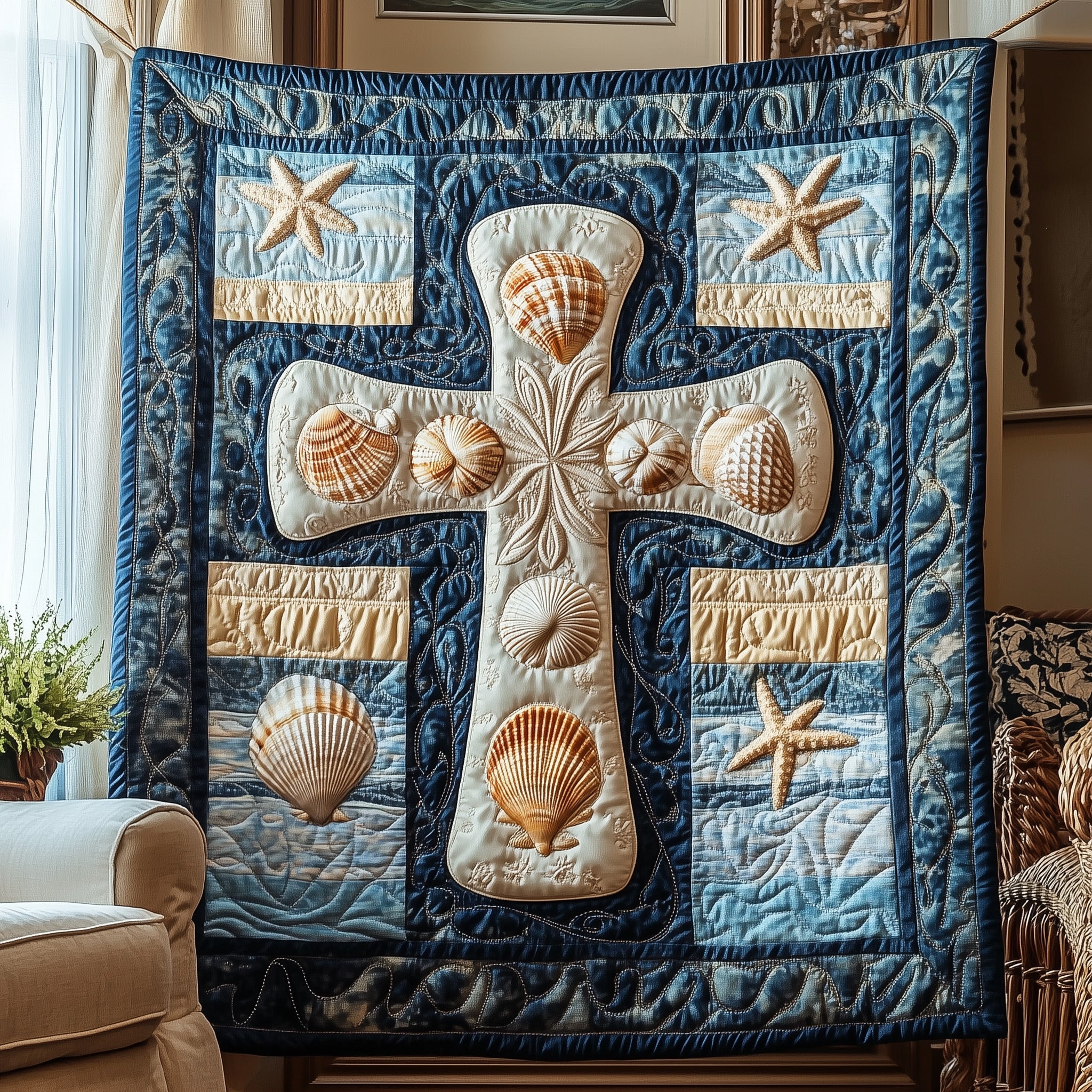 Crossing the Sea of Grace Quilted Blanket Sofa Throw BlanketGifts For Christian Girlfriend