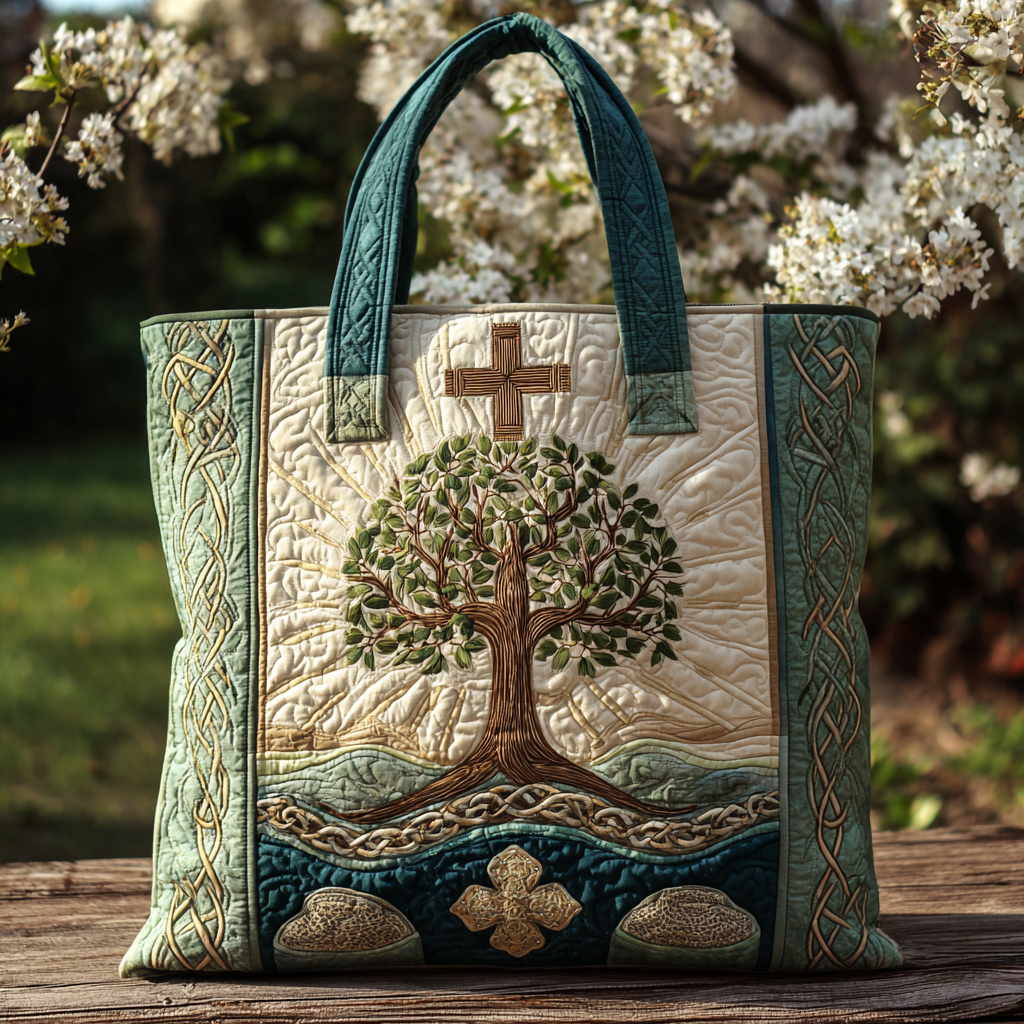 Crossroads of Light Quilted Tote Bag Christian Father'S Day Gifts